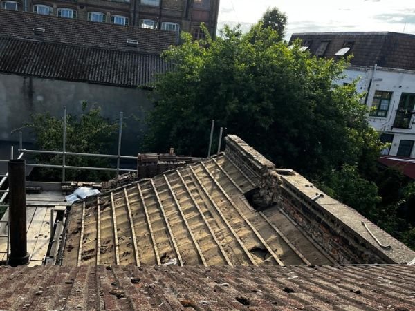 roof with chimney removed